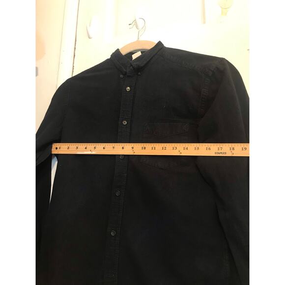 H&M LABEL OF GRAND GOODS  Shirt Men's M black LS - Picture 7 of 8
